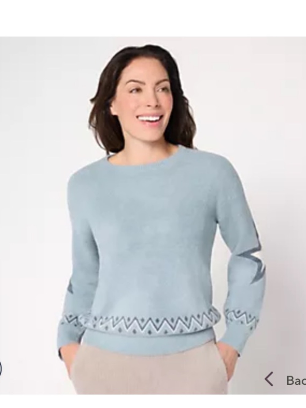 Barefoot Dreams CozyChic Ultra Lite Star Crewneck Pullover Blue Plus 2X